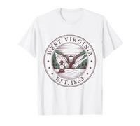 West Virginia Retro State 1863 River Gorge Bridge Maglietta
