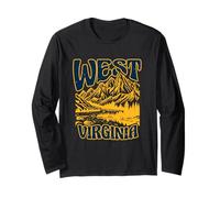 West Virginia Rugged Montagne Foreste E Fiume Vintage Maglia a Manica