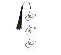 West Virginia - Segnalibri da donna, con bandiera dello stato della Virginia Occidentale, set di 5 accessori per libri in legno