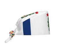 West Virginia State Flag Bouffant Scrub Caps - Cappucci chirurgici foderati in raso e regolabili, ideali per uomini e donne, nero, taglia unica