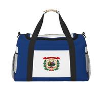 West Virginia State Flag Print Ample Space Travel Duffle Bag elegante con cerniera impermeabile per aeroplano palestra