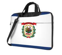 West Virginia State Flag Print Borsa per computer portatile, tracolla imbottita, semplifica la vita quotidiana, ideale per viaggi di lavoro, nero, 13 inch