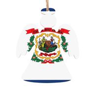 West Virginia State Flag Print Holiday Decorations Set, 6pcs Angel Bell Tree Snowman Ornamento in legno per Natale da appendere