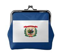 West Virginia State Flag Print Squisito bacio Lock Portafoglio compatto versatile donna portamonete piccolo sacchetto con cerniera
