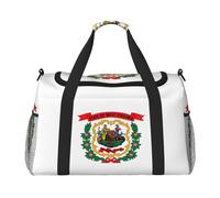 West Virginia State Flag Print Weekender Overnight Carry On Bag Borsone da viaggio per donne uomini palestra bagaglio bagaglio a mano, Nero , Taglia unica