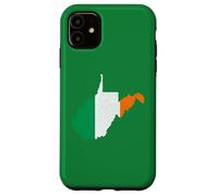 West Virginia State Map bandiera irlandese giorno di San Patrizio Custodia per iPhone 11
