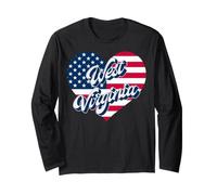 West Virginia Stato Patriottico USA Cuore US Uomini Donne & Bambini Maglia a Manica