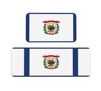 West Virginia - Tappeto da cucina con stampa bandiera dello Stato, 2 pezzi, per pavimento, casa, ufficio, lavanderia