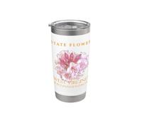 West Virginia Territory Fiore Il rododendro Bicchiere termico in acciaio inox doppia parete