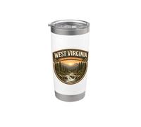 West Virginia The Mountain State Souvenir Viaggio Memorabilia Bicchiere termico in acciaio inox doppia parete