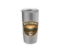 West Virginia The Mountain State Souvenir Viaggio Memorabilia Bicchiere termico in acciaio inox doppia parete