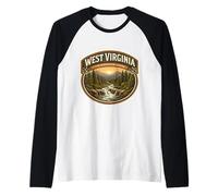 West Virginia The Mountain State Souvenir Viaggio Memorabilia Maglia con Maniche Raglan