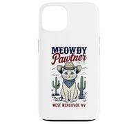 West Wendover, NV USA, divertente disegno a forma di gatto Meowdy Pawtner Custodia per iPhone 13