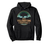 West Yellowstone Montana MT Buffalo Bisonte Felpa con Cappuccio