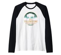 West Yellowstone Montana MT Buffalo Bisonte Maglia con Maniche Raglan