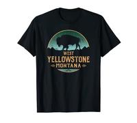 West Yellowstone Montana MT Buffalo Bisonte Maglietta