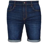 WestAce - Pantaloncini cargo in denim elasticizzato da uomo, in jeans Spandex, aderenti, lunghezza a metà gamba Blu Dark Blue