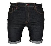 WestAce - Pantaloncini cargo in denim elasticizzato da uomo, in jeans Spandex, aderenti, lunghezza a metà gamba Nero Black