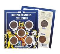 Westair Monete dei Monarchi Britannici: 5 monete da 1 penny in rame, serie completa con scheda di presentazione