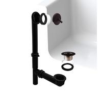 Westbrass A592144-12 3-1/2 "x 14" tubo di scarico del bagno e gruppo di troppopieno nero con leva di viaggio e coperchio di scarico griglia filtro alveare, bronzo lucidato ad olio