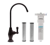 Westbrass CO129-12 - Kit rubinetto per erogatore di acqua fredda con manico a 1 leva, 10 pollici, con unità filtrante in linea sotto il lavandino e cartucce di ricambio, bronzo lucidato ad olio