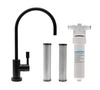 Westbrass CO131-62 - Kit rubinetto per erogatore di acqua fredda con manico a 1 leva, 28 cm, con unità filtrante in linea sotto lavello e 2 cartucce di ricambio, nero opaco