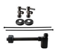Westbrass Kit di installazione completo per lavello a colonna con maniglia IPS da 1/2" con sifone piatto Euro da 1-1/4", bronzo lucidato ad olio, D19103BLK-12