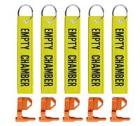 WestCH 5 Pezzi Bandiere di Sicurezza da Camera,Safety Flag,Bandiera di Sicurezza della Camera della Pistola con 5 Etichette Giallo Brillante per Pistola per Fucile a Pistola e Tag Portachiavi