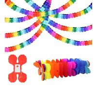WestCH 7 Pezzi Ghirlande di Carta Multicolore Ghirlanda di Carta Decorativa da Appendere Quadrifoglio Festoni Colorato per Carnevale Feste Matrimonio Natale Party Decoration