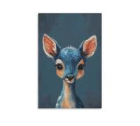 WESTCH Ritratto di un cerbiatto gentile, quadri da parete per soggiorno, amanti degli animali, decorazione da parete per la casa, soggiorno, camera da letto, opera d'arte, 12x18 pollici (30x45 cm)