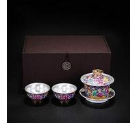 WESTCH Set di Tazze da tè in Ceramica d'Argento Fu Cinese Vecchio Set Tradizionale di Articoli da tè per caffè con Acqua Calda per Regali per Adulti e Donne (Colore : Royal Blue Dimensioni : Gratu