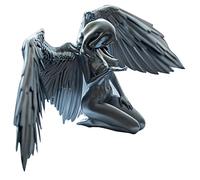 WESTCH Statua dell'angelo del capo - Statua dell'angelo inginocchiato con le ali, statua del cappuccio del mantello inginocchiato delle ali femminili dell'angelo d'arte per la decorazione della ca