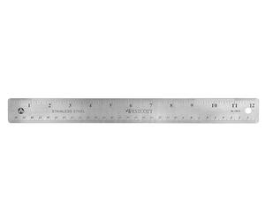 Westcott 12-Inch Stainless Steel Office Ruler with Non Slip Cork Base Silver