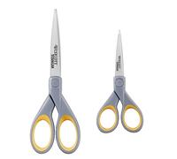 Westcott 13824 Set di forbici Softgrip in nitruro di titanio, grigio/giallo, 13cm e 18 cm, 2 pezzi