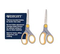 Westcott 13901 Forbici dritte in Titanio 8" 2/Pkg, Acciaio Inossidabile, Grigio, 2 unità
