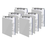 Westcott 17005 00-I - Cartella portablocco in alluminio con aletta protettiva e occhiello, formato A4, 6 pezzi