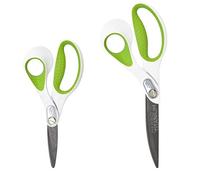 Westcott 7- and 9-Inch CarboTitanium Fabric Scissors for Fabric Cutting, Quilting, and Sewing Projects, White/Green, 2 Pack
