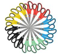 Westcott 8" Straight Stainless Steel Soft Handle Scissors, Assorted Colors, Pack of 15