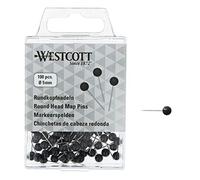 WESTCOTT Aghi a testa tonda 100 pezzi, diametro 5 mm, lunghezza 16 mm, nero, E-10502 00