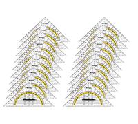 Westcott E-10133 00-I - Squadra geometrica in plastica con impugnatura rimovibile, 14 cm, 20 pz, trasparente