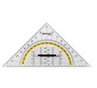 Westcott E-10134 BP-I Squadra geometrica con impugnatura estraibile in plastica, confezione da 20, 22 cm, trasparente
