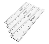 Westcott E-10181 00 Righello in plastica, 20 cm / 8 pollici, scala cm e pollici, trasparente (Confezione da 4)