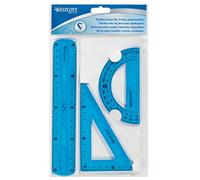 Westcott E-10301 00 Set di righelli flessibili, 3 pezzi, plastica, assortimento di 3 colori