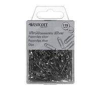 Westcott E-10640 00 - Graffette per carta, 175 pezzi, 26 mm, pratica scatola di plastica, zincate, per ufficio e casa