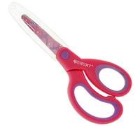 Westcott E-21560 00 - Forbici per bambini Softgrip con motivo da ginnastica, con protezione lama, 13 cm, punta rotonda, per destrorsi, colore: Rosa/Lilla