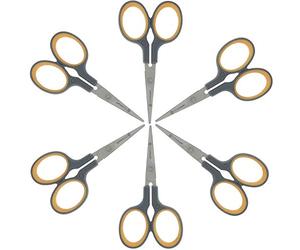 Westcott E-30444 00-I - Forbici in titanio super antiruggine, 10 cm, 6 pezzi, colore: Grigio/Giallo