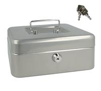 Westcott E-51001 SILVER - Cassetta portavalori in lamiera d'acciaio, 200 x 161 x