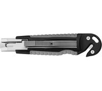Westcott E-84022 00 Cutter di sicurezza PROFESSIONAL, corpo in plastica, impugnatura Softgrip, larghezza lame 18 mm, grigio/nero