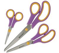 Westcott Easy Grip Scissors 3 pezzi Cassis | Set di 3 forbici universali con impugnatura confortevole | Lama in acciaio inox extra affilata e resistente | Forbici per casa e ufficio | N-90029 00