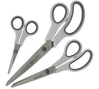 Westcott Forbici Easy Grip N-90030 00 Set 3 pz lame acciaio inox impugnatura confortevole Grigio